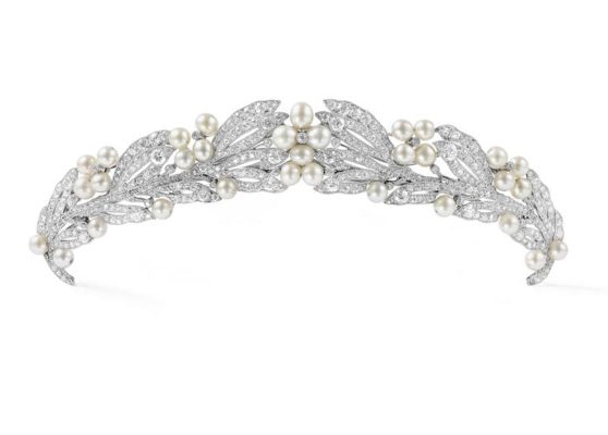 Diadème: Platine, diamants, perles fines: Cartier Paris