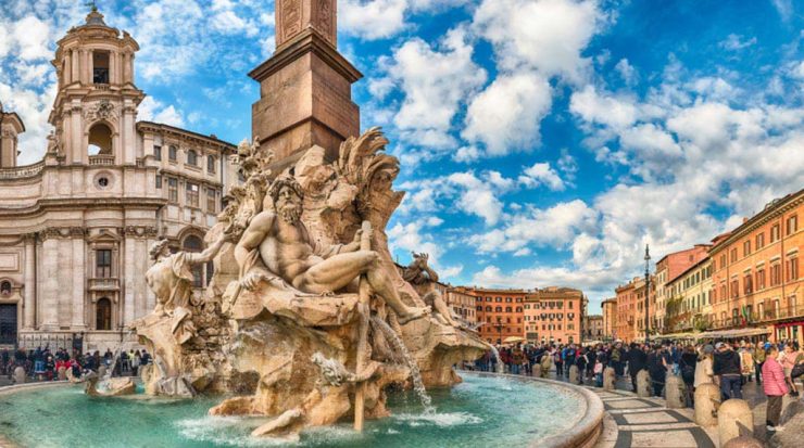 Les plus belles fontaines de Rome : a fontaine des quatre fleuves sur la Place Navona