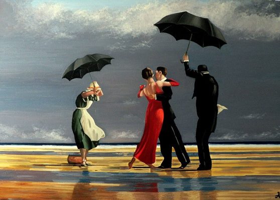 Jack Vettriano, The Singing Butler. Huile sur toile, 1992